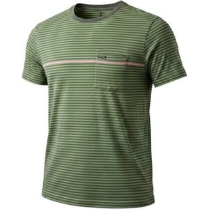 NWT Volcom Sylvan Crew T-Shirt Mens XXL Green Striped Pocket Short Sleeve New